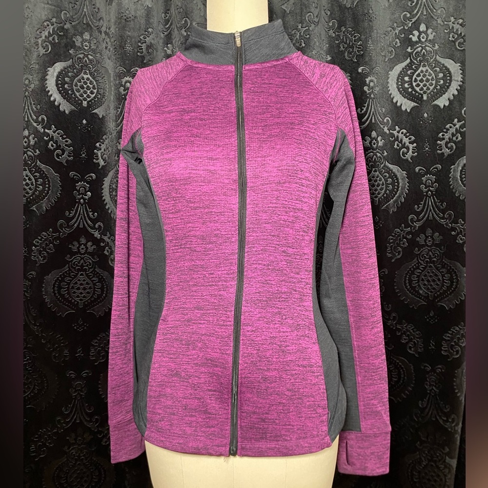 Purple and Gray Zip-Up Jacket